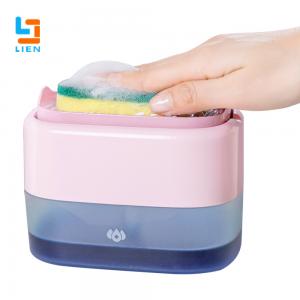 China Kitchen Cleaning Dish Soap Sponge Dispenser ABS Material Desktop Installation on sale