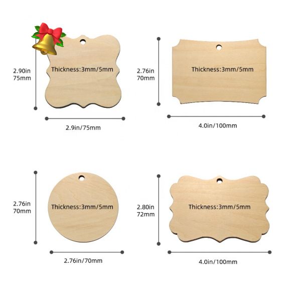 Customized Printing Sublimation Wooden Christmas Ornaments Decorations