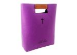 Girls 3mm Felt Book Cover Tote Bag With Leather Handle