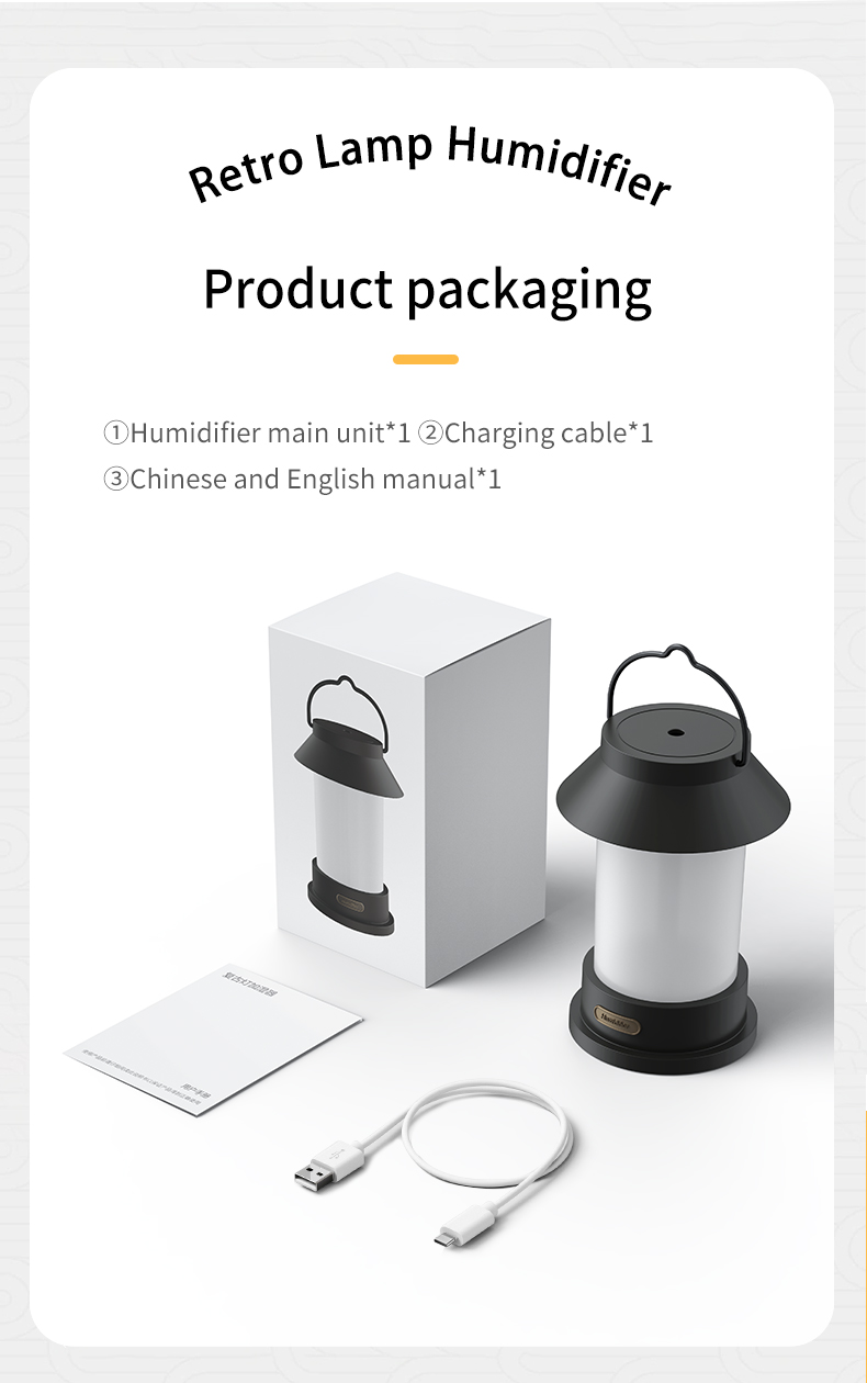 400ml USB Wireless Creative Design Portable Camping Lantern Shape Diffuser Hanging Type Outdoor Cool Mist Humidifier