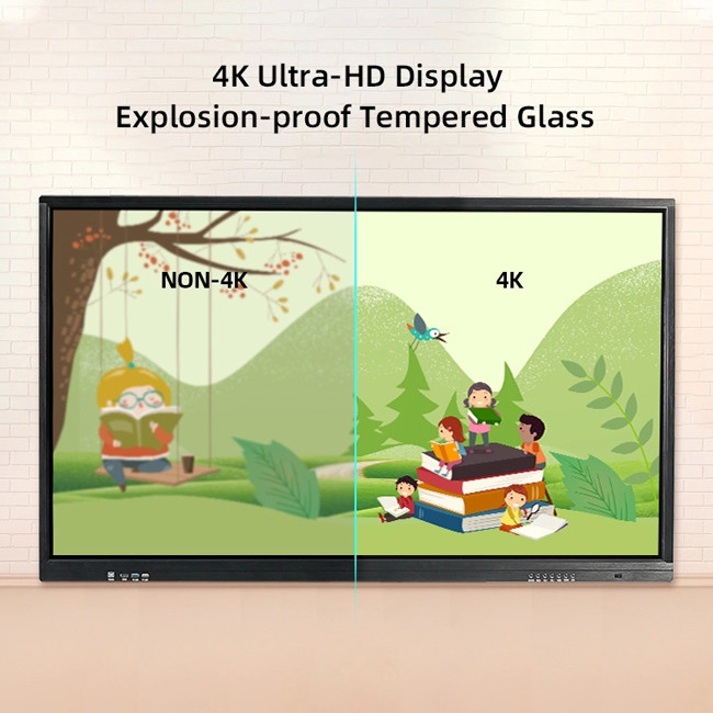 4k Resolution Interactive Digital Blackboard With 350cd/M2 Brightness