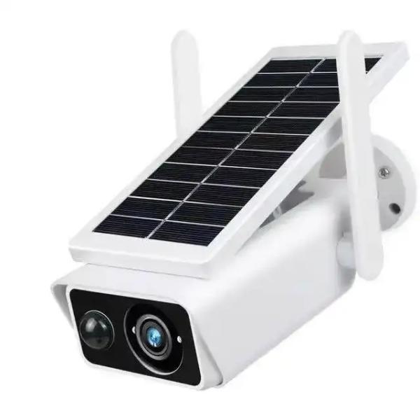 IP66 Solar Powered CCTV Camera , Rechargeable Solar Panel Outdoor Security