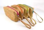 BSCI Gold Flecks Threads Cork Fabric Bags Make Up Cosmetic Bag Wearproof ODM