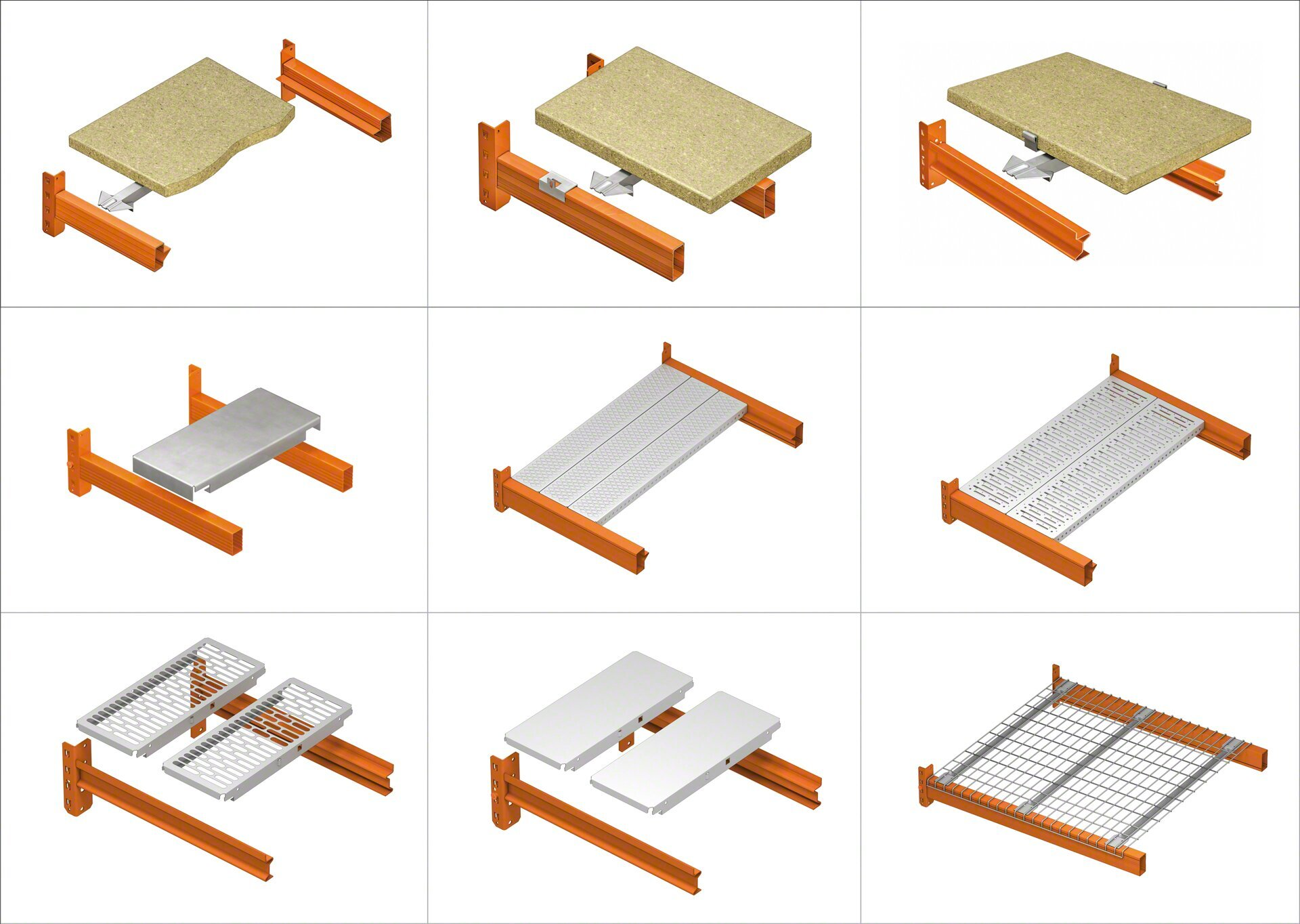 Selective Storage Racking Heavy Duty Pallet Shelving RAL6000 RAL5005 RAL2004 Color