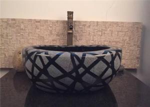 Wholesale Black Granite Stone Bathroom Sink Bowls Diameter 40CM For Pedestal from china suppliers