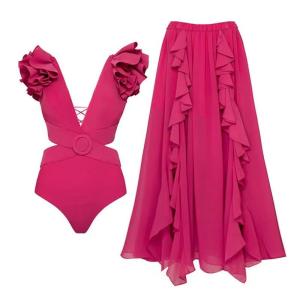 Wholesale Vibrant Padded Swimsuit Set Three Nylon Swimwear For Beach And Pool from china suppliers