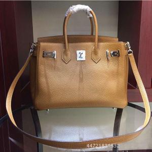 China hot sale high quality camel 25cm 30cm Lychee cowhide leather handbags women gorgeous brand handbags LR-B08 on sale