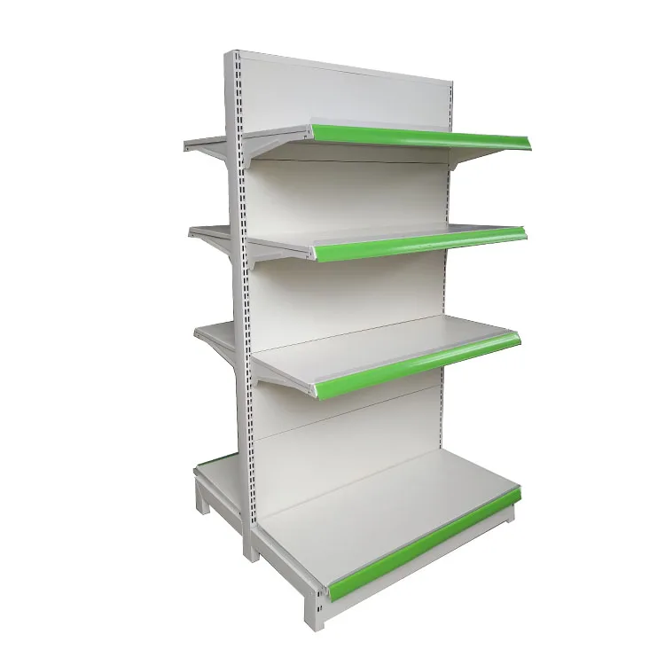 Factory Customized Color Size Logo white single side supermarket shelf pharmacy shelf drugstore shelf
