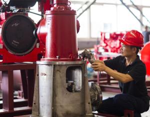 Wholesale Big Flow 4 Stage Vertical Shaft Turbine Fire Pump , 4500 Usgpm Deep Well Pump from china suppliers