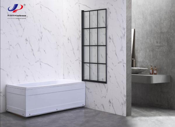 Modern Black Aluminum Shower Enclosure With 5/6mm Tempered Glass-Durable &