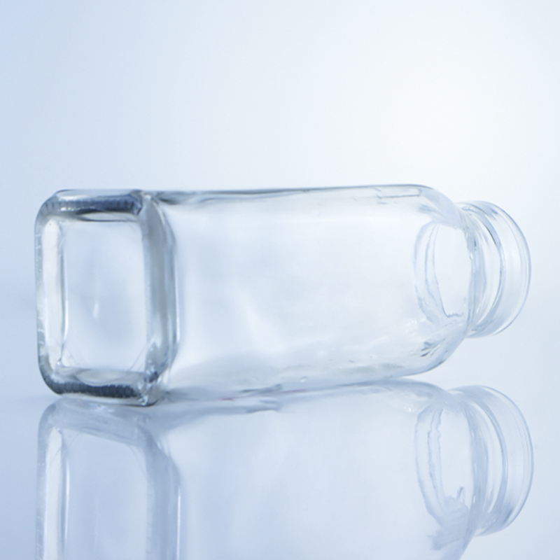 Clear or Customized 280ml 350ml 500ml Square Glass Juice Bottle with Customized Logo