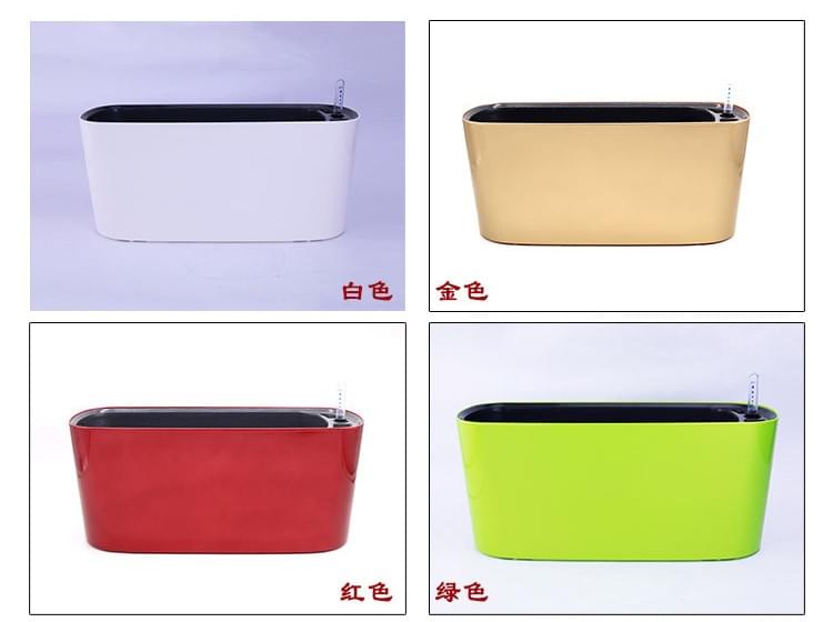 Metal Color Plastic Round Length 40cm Self Watering Houseplant Pots