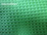 Green 150cm Width Microfiber Cleaning Cloth 300gsm Density Waffle Fabric