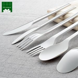 Wholesale OEM Service 100% PLA Plastic Fully Compostable Quality Disposable Cutlery Biodegradable Spoon Fork Knife Set from china suppliers