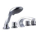 Water Saving Five hole Brass Deck Mount Tub Faucet / 3 Handle Switch Mixer Tap