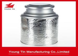 Wholesale Large Traditional Tea Container , Embossed Metal Tin Box Tinplate With Double Lids from china suppliers