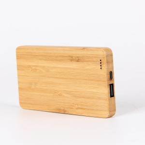 Wholesale Bamboo Texture Slim 6000mAh Wood Personalized Power Bank Charger Single USB Port Type from china suppliers