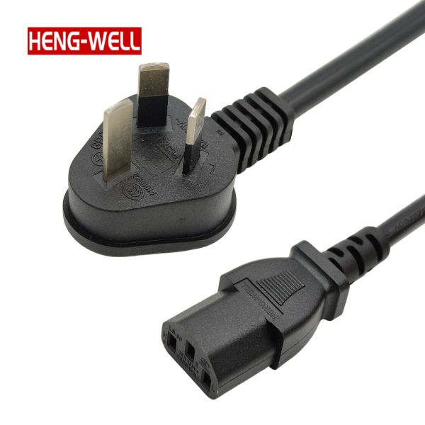 HENG-WELL 3 Pin Stripped Power Cord 0.61m/2.5m with C13/C5 Angle Plug for Laptop/Printer & Consumer Electronics