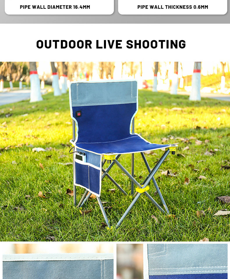 Outdoor Heated Fishing Chair Camping Heated Chair Folding Chair