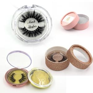 Wholesale Round Glitter C1S Board Printed Rigid Box For False Eyelash from china suppliers