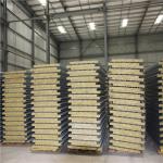 heat insualation corrugated grey white caravan wall rock wool sandwich panel