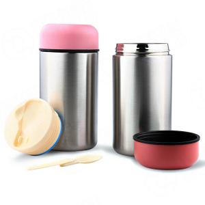Wholesale 350ml / 500ml Stainless Steel Insulated Lunch Box Nature Color High Food Safety from china suppliers