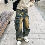 Custom Men Joggers Jeans Cargo Pant Flared Baggy Oversized Streetwear Sweatpants