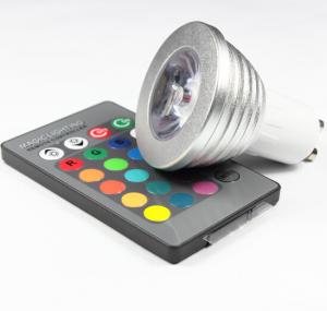 Wholesale 3W RGB LED COB Spotlights bulbs RGB led remote controller lathe aluminum housing GU10 E27 from china suppliers