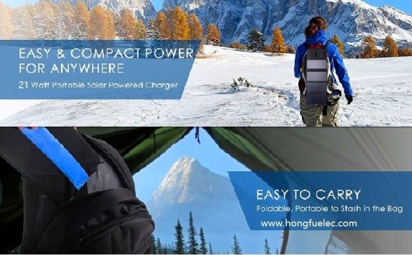 21W Large Capacity Phone Charging Solar Panel Eco - Friendly Portable Compact