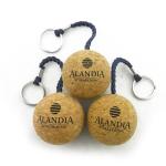 Wholesale Price 50mm Cork Ball Floating Key Chain with Navy Roper and Custom