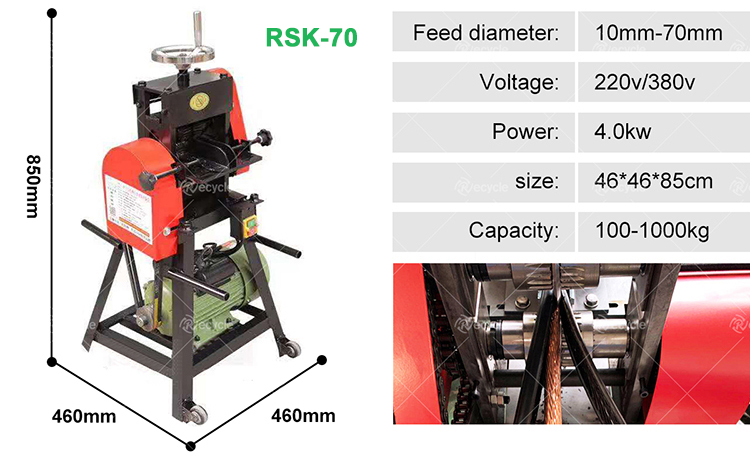 200-1000 Kg/d Capacity Professional Copper Wire Cable Peeling Machine with 99.99% Separation Rate