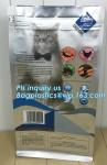 slider zipper flat bottom pet food bag , 5kg large quad seal pouch , plastic dog