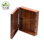 Red-print Acacia Wooden Homeowner's DIY Tool Kit Toolbox Organizer gift for