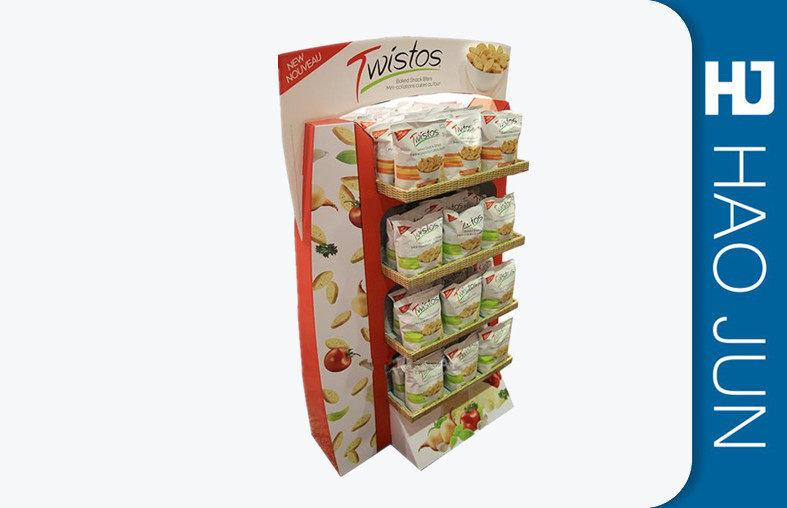 Easy Assemble Custom Point Of Sale Display Stands For Fruit Chewing Gum