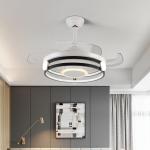 Nordic Ceiling Fan with Lights Invisible Retractable Blade Industrial retractabl