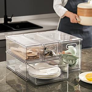 Wholesale Transparent Various Designs Freezer Bins Refrigerator Organizer Drawer Storage Box with Handle from china suppliers