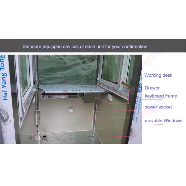 Steel Security Guard Booth 120x150x240cm Customizable Size