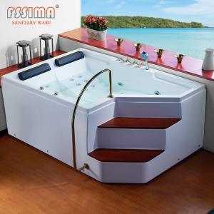 Wholesale 5.74FT 2 Person Freestanding Jacuzzi Tub With Jets Led Light Whirlpool from china suppliers