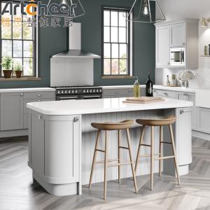 Wholesale Custom Made Small Apartment Kitchen Cabinets with Crystallized Glass Panel Countertop from china suppliers