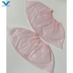 Customized Disposable PE Pink Shoe Cover For Labs Waterproof Material 17 x 40cm