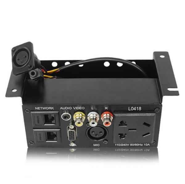 Black Under Table Power Strip Hoisting Multimedia Socket Conference Microphone