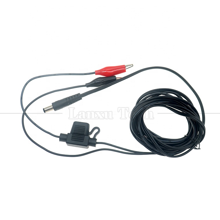 12V DC 5.5X2.1mm to Alligator Clips Fuse Power Cable for Trail Camera