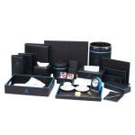 black blue pu leather guest compedium folder hotel leather sets for 5-star hotel