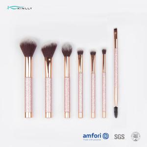 Wholesale Plastic Handle Nylon Synthetic Makeup Brushes Coffee Color Private Logo Accept from china suppliers