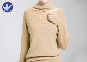 Wholesale Neck Seam Slit High Neck Sweater Women's , Oversized Pullover Sweater Casual Loose Fitting from china suppliers