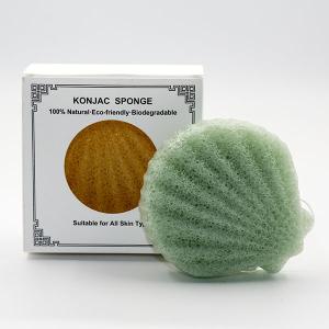 Wholesale Large Shell Shaped Sponge Bamboo Charcoal Konjac Sponge For Acne from china suppliers