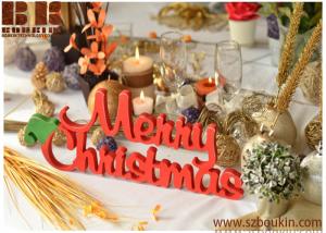 Wholesale Christmas table decoration wood sign Merry Christmas Front door wooden sign red sign from china suppliers