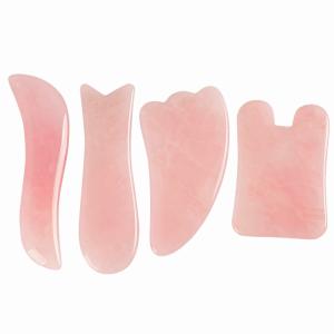 Wholesale Pink 4 Piece Skincare Gua Sha Rose Quartz Jade And Gua Sha Set from china suppliers