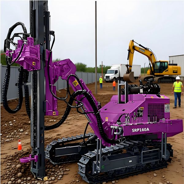 Screw Pile Driver Highway Guardrail Pile Driving Machine High Drilling Speed Pile Drilling Rig