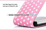 Dots Pattern Magnet Flip Leather Hard Case For iPhone 4S - Pink